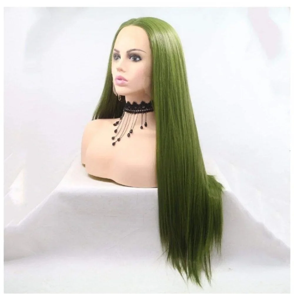 Olive Green Lace Front Wig